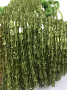 Peridot Bricks, Peridot Rectangle Beads (Pack of 1 Strand ) 3x5mm size - 14 inch length