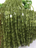 Peridot Bricks, Peridot Rectangle Beads 3x5mm size - 14 inch length, pack of 5 strand.