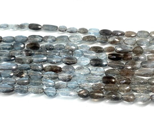 MOSS AQUAMARINE faceted Nuggets, 8x11-13mm size Faceted tumble shape, Length 17 inch Top Quality AAAA