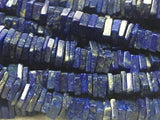 Lapis Heishi Cube, Labradorite Flat Square ,Labradorite Smooth Slice, 5mm, Length 16" strand - Good Quality beads