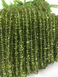 Pack Of 5 Strands, Peridot Button Beads, Peridot Smooth Roundel 4mm . Peridot Roundel  shape .