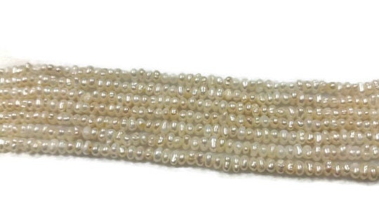 3MM Freshwater Cultured Pearl .Natural Freshwater pearl , AAA Grade , Irregular Roundel Beads