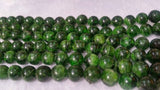 9MM Chrome Diopside Smooth Round 8.5~9mm , Very good quality in 15" Length country of origin Russia