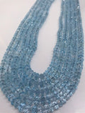 20 Inch Swiss Blue Topaz Faceted Roundel 5-10MM , Top Quality, Swiss Blue topaz faceted Beads. Listing of single strand