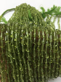 Peridot Drop Beads 3x6mm size - 14 inch length . Peridot Gemstone beads