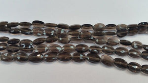 Smoky Quartz Faceted Oval Briolette, 7X9MM  ,lengh of strand 8 Inch Strand