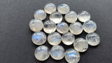 10MM Moonstone Cabs, Blue Moonstone , Rainbow Moonstone top Quality Pack of 6Pc. blue fire moonstone, origin India