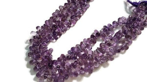 Amethyst 5X9MM Smooth Drop Shape , Length 14", African Amethyst beads