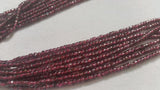 Garnet Smooth Tube Shape , Size 3mm Length of Strand 16"