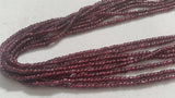 Garnet Smooth Tube Shape , Size 3mm Length of Strand 16"