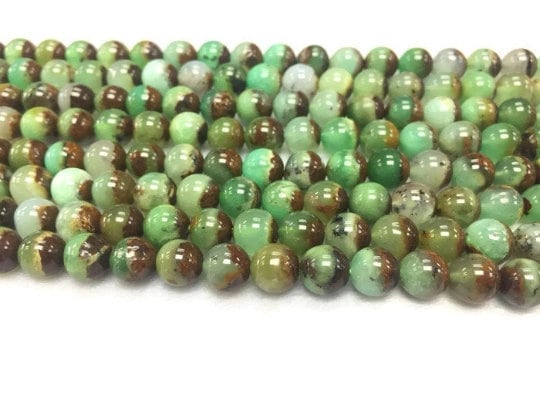 8mm Chrysoprase Smooth Round Beads, AA quality , Natural gemstone beads- Length 40 cm