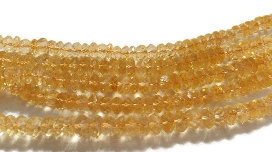 Citrine Faceted Roundel 8MM , Length 15