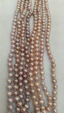 Pink Freshwater Pearl Potato shape knotted Necklace , length 100" ,Top Quality pearl