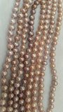 Pink Freshwater Pearl Potato shape knotted Necklace , length 100" ,Top Quality pearl