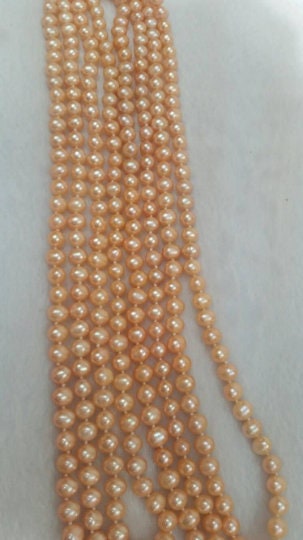 Pink Freshwater Pearl Potato shape knotted Necklace , length 100