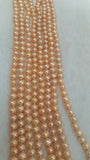 Pink Freshwater Pearl Potato shape knotted Necklace , length 100" . Top Quality pearl