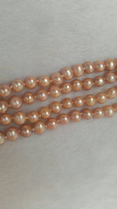 Pink Freshwater Pearl Potato shape knotted Necklace , length 50" . Top Quality pearl