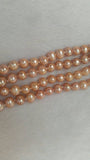 Pink Freshwater Pearl Potato shape knotted Necklace , length 50" . Top Quality pearl