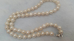 Freshwater Pearl Potato shape knotted Necklace with 925 silver hook. length 18" . Top Quality pearl