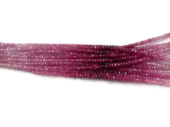 Ruby faceted beads shaded - Natural 2.5-3.50 mm AAA sie quality- Ruby Faceted Rondelle, Top Quality Beads- Natural Ruby Beads