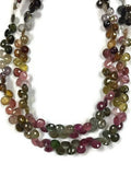 Multi tourmaline Faceted Heart Briolettes, Super Fine Quality, 9 Inch Strand, Tourmaline Briolettes 5x5mm