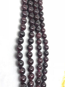 8MM Garnet Smooth Round ,A Quality , length 16" Natural garnet beads . Garnet smooth shape