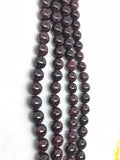 8MM Garnet Smooth Round ,A Quality , length 16" Natural garnet beads . Garnet smooth shape