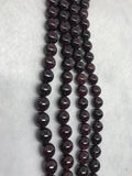 8MM Garnet Smooth Round ,A Quality , length 16" Natural garnet beads . Garnet smooth shape