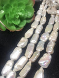 Pearl Rectangle Shape -AAA Quality- Length 40 cm- Size 13X20 M Good Quality Natural Freshwater Pearl Baroque Beads ,