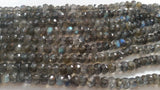 7MM Labradorite faceted Roundel , natural labradorite with Blue Fire , length is 10" AA Quality Hand cut faceted