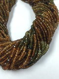 Petro Tourmaline faceted Rondelle Size 3 mm - Top quality 13.5" Strand, Natural Petro tourmaline micro faceted beads .