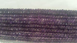 Amethyst faceted Rondelles 4-4.5mm , AA Quality , Hand cutting beads