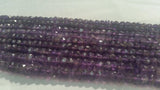 Amethyst faceted Rondelles 4-4.5mm , AA Quality , Hand cutting beads