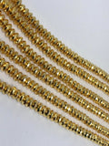 6MM Hematite Faceted Roundel Gold Coating, AAA Quality , hematite beads 16 Inch Length