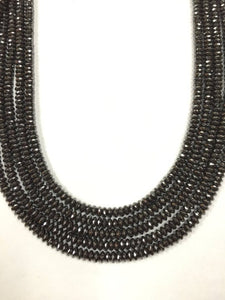 4.5MM Hematite Faceted Roundel, AAA Quality , Length 40Cm Natural hematite beads