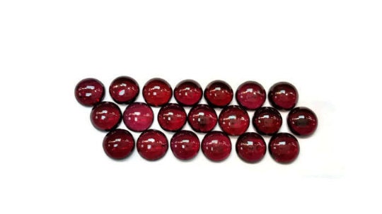 7MM Garnet Round Cabochon Pack of 10 Pc. AAA Quality, Loose Gemstone