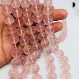 10MM Rose Quartz Round beads, Top Quality perfect round shape - deep Pink rose quartz