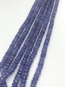 4MM Tanzanite Smooth Roundel , Natural tanzanite , Length 16". Full strand single size , natural Tanzanite