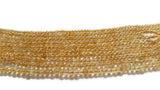 3MM Citrine Round Beads 14" length - Citrine Round Beads- Citrine Gemstone Beads