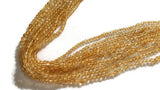 3MM Citrine Round Beads 14" length - Citrine Round Beads- Citrine Gemstone Beads