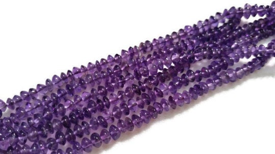 4mm Amethyst Smooth Button Shape , Length 14