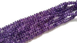 4mm Amethyst Smooth Button Shape , Length 14" Dark Amethyst beads . Amethyst Roundel shape