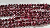 Garnet Faceted Triangle shape- Size 6x6 mm- Length of strand 15" , Garnet Fancy faceted shape