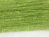 Peridot faceted Round 2-2.5mm, Length 14" Micro faceted round beads. Top Quality faceted