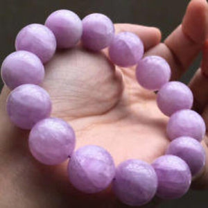 12MM Kunzite Bracelet , Beautiful Purple Bracelet, Natural Kunzite Round Beaded Bracelet , Gemstone beads Code :- CT origin brazil