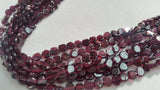 Garnet Coin Beads 6mm , AAA Quality beads in 16" Length