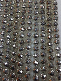 6mm Pyrite Round Faceted Silver Coating , Beautiful beads, Length 14", Pyrite Faceted Beads - 57 Beads Approx