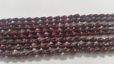 Garnet Drops  6X9 mm size Straight Drill, Length of Strand 16"