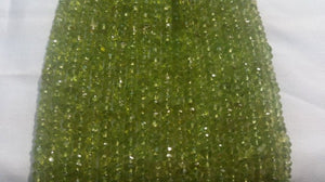 Peridot faceted Roundel 4-4.5mm AA Grade Hand cutting beads - Length 14 Inch