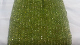 Peridot faceted Roundel 4-4.5mm AA Grade Hand cutting beads - Length 14 Inch